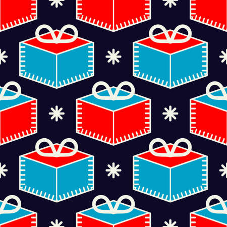 Seamless pattern with Christmas toys. Cheerful holiday. Vector illustration for web design or print.のイラスト素材