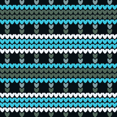 Knitted elements for Christmas, new year or winter design. Norwegian sweater. Vector illustration for web design or print.のイラスト素材