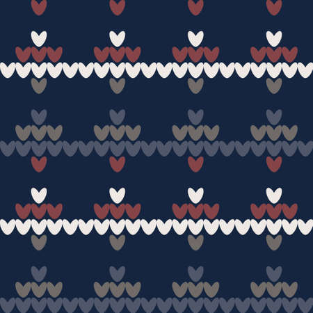 Knitted elements for Christmas, new year or winter design. Norwegian sweater. Vector illustration for web design or print.のイラスト素材
