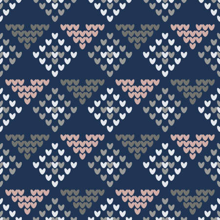 Knitted elements for Christmas, new year or winter design. Norwegian sweater. Vector illustration for web design or print.のイラスト素材