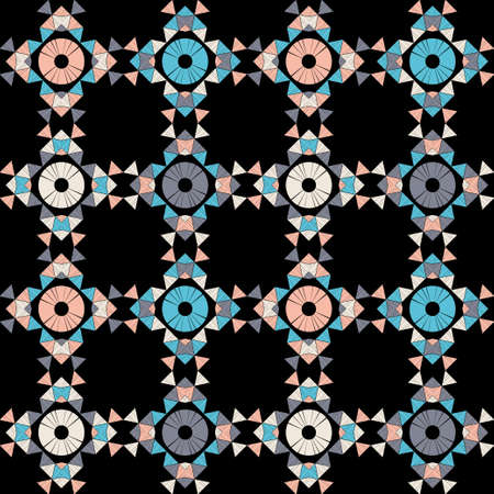Aztec elements. Seamless pattern. Design with manual hatching. Textile. Ethnic boho ornament. Vector...