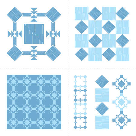 A set of seamless patterns, stripes, and ornament. Aztec elements. Seamless pattern. Design with manual hatching. Textile. Ethnic boho ornament. Vector illustration for web design or print.のイラスト素材