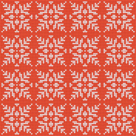 Knitted elements for Christmas, new year or winter design. Norwegian sweater. Vector illustration for web design or print.のイラスト素材