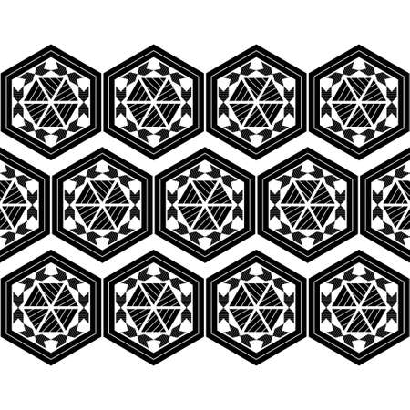 Mosaic with geometric shapes. Seamless pattern. Design with manual hatching. Textile. Ethnic boho ornament. Vector illustration for web design or print.のイラスト素材
