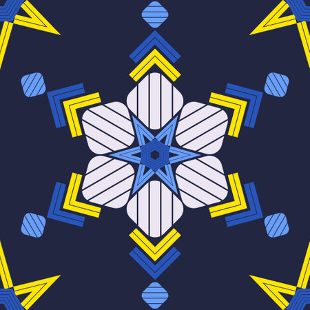 The Scandinavian star. Seamless pattern. Design with manual hatching. Textile. Ethnic boho ornament. Vector illustration for web design or print.のイラスト素材