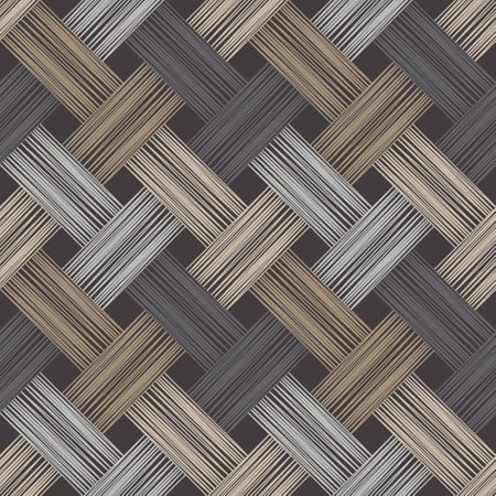 Embroidery on fabric. Boho texture. Seamless pattern. Design with manual hatching. Textile. Vector illustration for web design or print.のイラスト素材