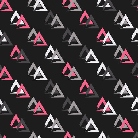 Geometric shapes from strokes. Drawing with a fountain pen. Seamless pattern. Vector illustration...