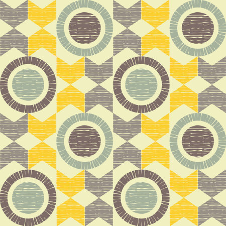 Mexican plaid. Seamless pattern. Design with manual hatching. Textile. Ethnic boho ornament. Vector illustration for web design or print.のイラスト素材