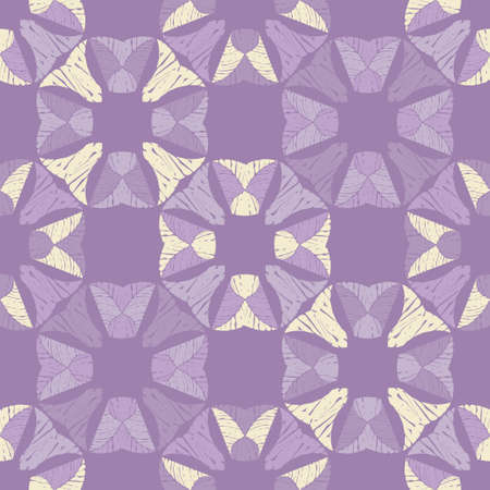 Decorative flowers. Seamless pattern. Design with manual hatching. Textile. Ethnic boho ornament. Vector illustration for web design or print.のイラスト素材