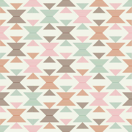 Aztec ornament. Seamless background. Design with manual hatching. Textile. Ethnic boho pattern. Vector illustration for web design or print.のイラスト素材