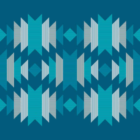 Aztec ornament. Seamless background. Design with manual hatching. Textile. Ethnic boho pattern....