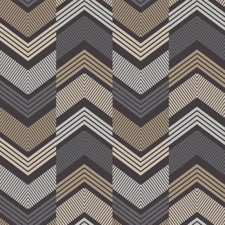 Zigzag. Mosaic with geometric shapes.  Design with manual hatching. Textile. Ethnic boho ornament. Vector illustration for web design or print.のイラスト素材