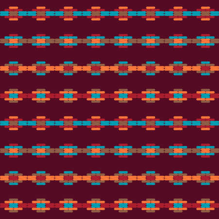 Mosaic with geometric shapes. Seamless pattern. Design with manual hatching. Textile. Ethnic boho...