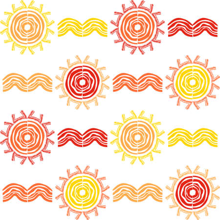 Mosaic with geometric shapes. Seamless pattern. Design with manual hatching. Textile. Ethnic boho ornament. Vector illustration for web design or print.のイラスト素材