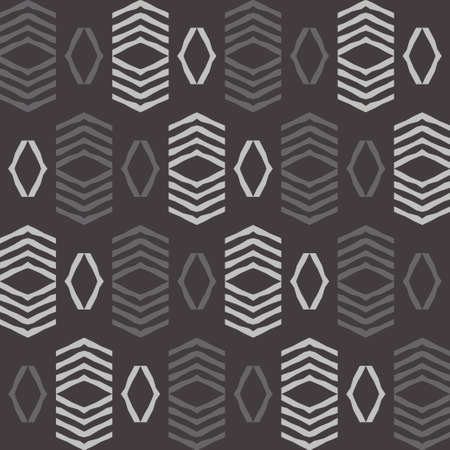Zigzag. Mosaic with geometric shapes. Seamless pattern. Design with manual hatching. Textile. Ethnic...
