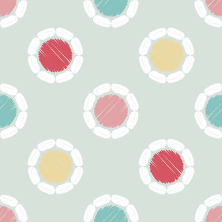 Mosaic of decorative spring flowers. Seamless pattern. Merry garden. Fresh design for posters, flyers, greeting card, invitation. Vector illustration for web design or print.のイラスト素材