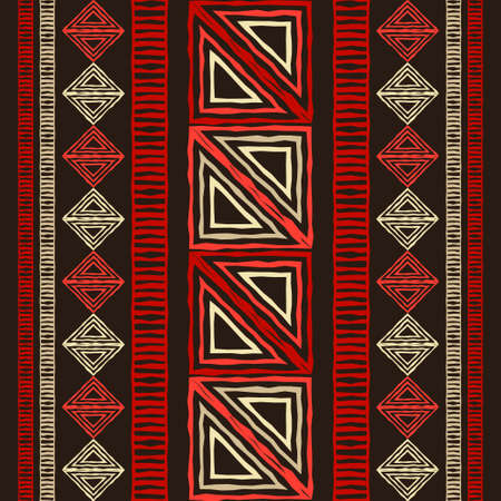 Mexican plaid. Navajo. Seamless pattern. Design with manual hatching. Textile. Ethnic boho ornament....