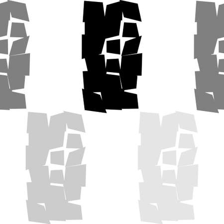 Shapes made of curved squares. Mosaic with geometric shapes. Seamless pattern. Design with manual hatching. Textile. Ethnic boho ornament. Vector illustration for web design or print.のイラスト素材