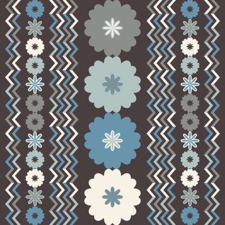 Mexican plaid with decorative flowers. Seamless pattern. Textile. Ethnic boho ornament. Vector...