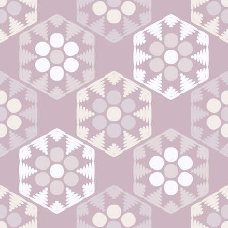 Embroidery. A mosaic of striped geometric figures. Seamless pattern. Design with manual hatching....