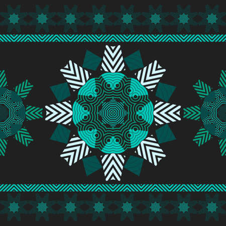 Mandala. Ethnic mandala with colorful tribal ornaments. Seamless pattern. Design with manual...