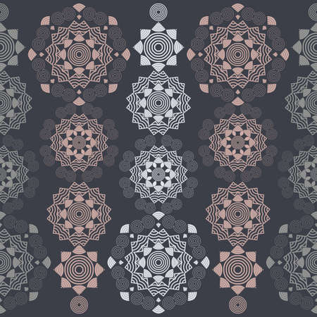 Mandala. Ethnic mandala with colorful tribal ornaments. Seamless pattern. Design with manual...