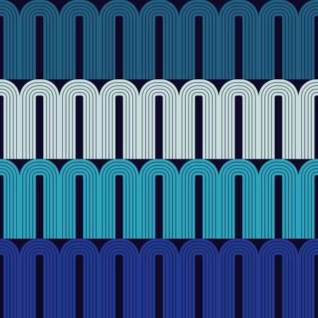 A mosaic of striped geometric figures. Seamless pattern. Design with manual hatching. Textile. Ethnic boho ornament. Vector illustration for web design or print.のイラスト素材