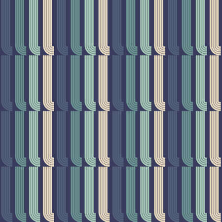 A mosaic of striped geometric figures. Seamless pattern. Design with manual hatching. Textile. Ethnic boho ornament. Vector illustration for web design or print.のイラスト素材