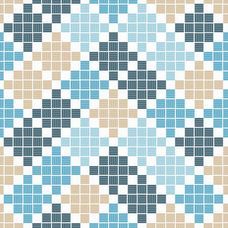 Mexican plaid. Navajo. Seamless pattern. Design with manual hatching. Textile. Ethnic boho ornament. Vector illustration for web design or print.のイラスト素材