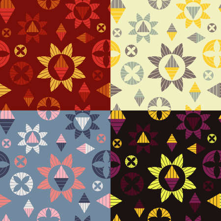 Polka dots seamless pattern. Mosaic of ethnic figures. Patterned texture. Geometric background. Vector illustration for web design or print.のイラスト素材