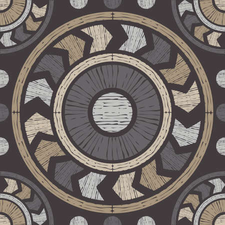 Navajo mosaic rug with traditional folk geometric pattern. Native American Indian blanket. Aztec elements. Mayan ornament. Seamless background. Vector illustration for web design or print.のイラスト素材