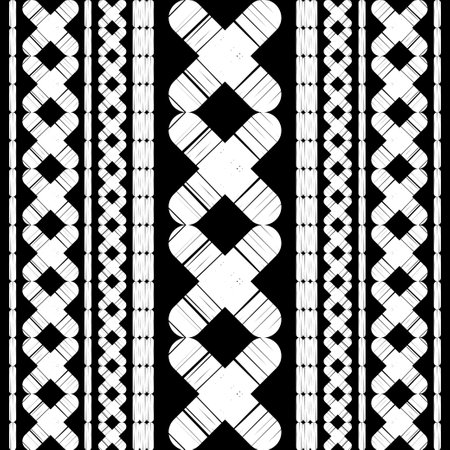 Mexican plaid. Navajo. Seamless pattern. Design with manual hatching. Textile. Ethnic boho ornament. Vector illustration for web design or print.のイラスト素材