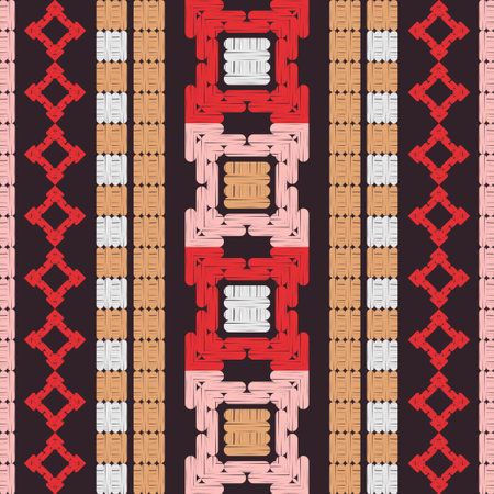 Mexican plaid. Navajo. Seamless pattern. Design with manual hatching. Textile. Ethnic boho ornament....