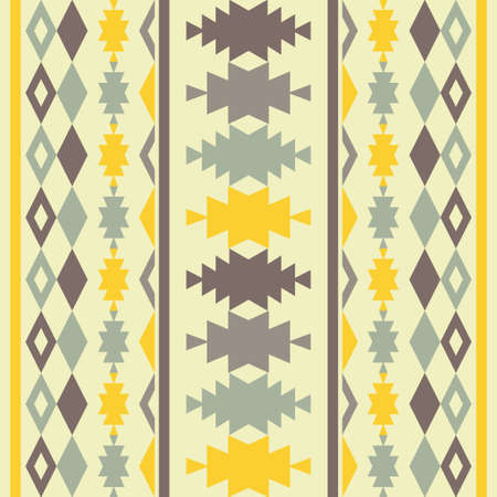 Mexican plaid. Navajo. Seamless pattern. Design with manual hatching. Textile. Ethnic boho ornament. Vector illustration for web design or print.のイラスト素材