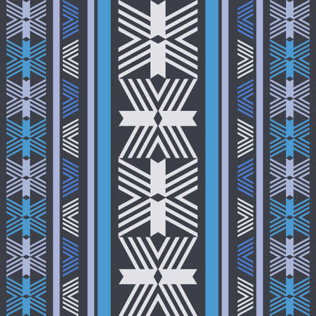 Mexican plaid. Navajo. Seamless pattern. Design with manual hatching. Textile. Ethnic boho ornament. Vector illustration for web design or print.のイラスト素材