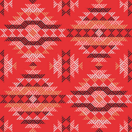 Navajo mosaic rug with traditional folk geometric pattern. Native American Indian blanket. Aztec...