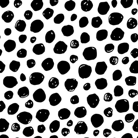 Seamless black and white points modern vector patternのイラスト素材