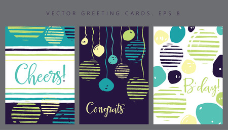 Set of greeting cards / invitation cards design / birthday partyのイラスト素材