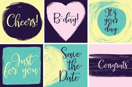 Set of greeting cards / invitation cards design / birthday partyのイラスト素材