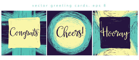 Set of greeting cards / invitation cards design / birthday partyのイラスト素材