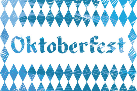 blue and white Oktoberfest banner with text Oktoberfest 2016 (german)のイラスト素材