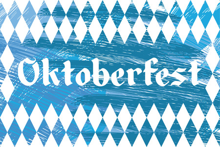 blue and white Oktoberfest banner with text Oktoberfest 2016 (german)のイラスト素材
