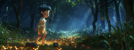 AI generated Enchanted Forest Adventure. High quality photoの素材