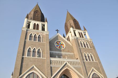 A Chinese Christian Church shot in Suzhou, Chinaの写真素材