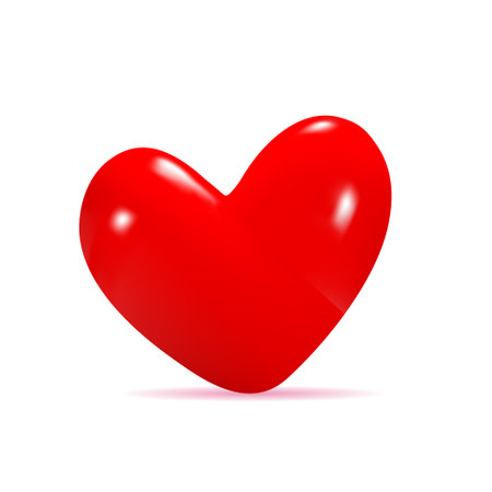 3d render of heart icon. shiny plastic. vector illustrationのイラスト素材