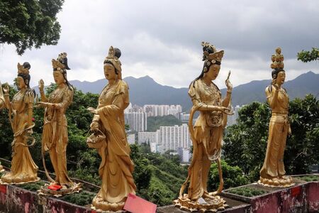 10,000 Buddhas Monastery at Sha Tin Hong Kongの写真素材