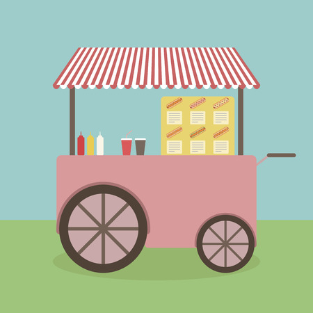 Illustration of hotdog stand.のイラスト素材