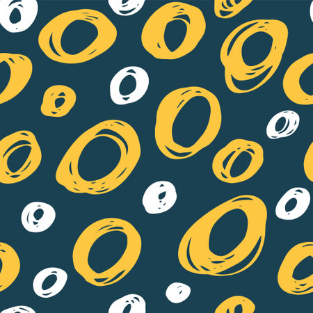Circle background. Doodle seamless simple pattern. Hand drawn casual dotted texture. Vector illustrationのイラスト素材