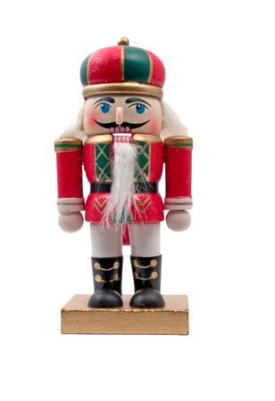 christmas ornament of traditional wooden nutcracker