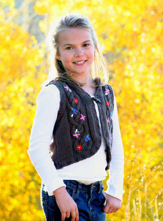 Girl in Fall Colorsの写真素材